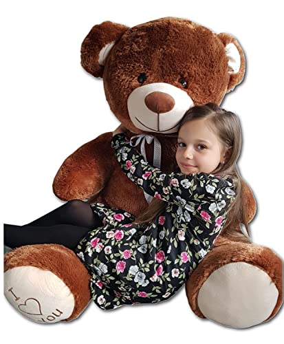 Teddybär Plüschbär Kuscheltier Stofftier Schmusebär Teddy Geschenkidee 160cm (Farbe: braun)