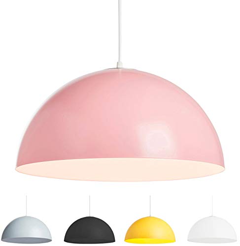 Hängelampe Pendelleuchte Modern minimalistisch Hängelleuchte Fassung E27 Lampenschirm Metall rosa Modern 40cm