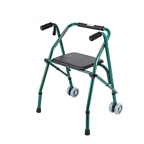 Klappbarer Rollator mit Armlehnen und Sitzen, höhenverstellbarer zweirädriger Gehhilfe aus Aluminiumlegierung für ältere und ältere Menschen