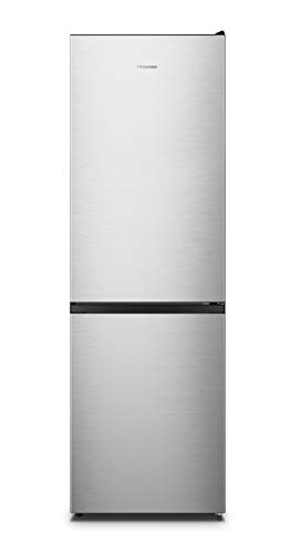 Hisense RB390N4ACE - Kombi-Kühlschrank, Effiziente Klasse E, Fassungsvermögen 304 l mit 186 cm Höhe, Gemüseschublade, 4 Sterne Gefrierfach, wendbare Tür, leise, 39 dB, Weiß