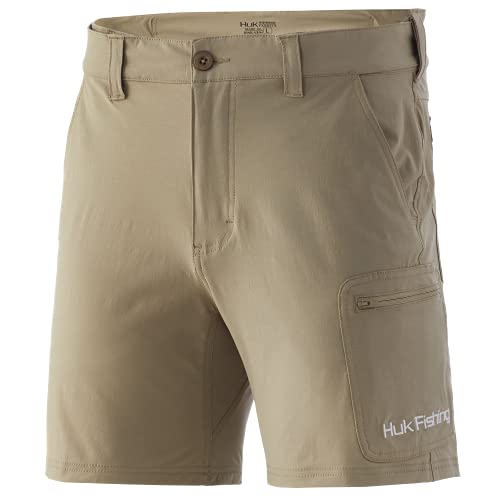HUK Next Level Herren-Shorts, schnelltrocknend, 17,8 cm, Zopfmuster, Größe M