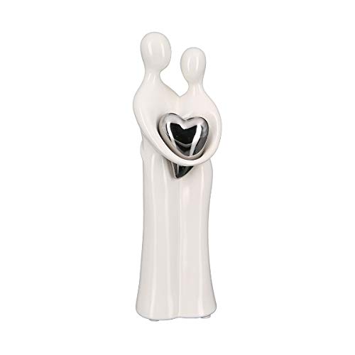 Casablanca - Figur - Paar- Keramik - Weiss/Silber/glänzend- H.25,5cm