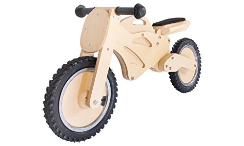 Lernlaufrad aus Holz - 12 Zoll, ab 3 Jahren - Holzspielerei Superbike natur, Kinderlaufrad, Laufrad Kinderrad Fahrrad