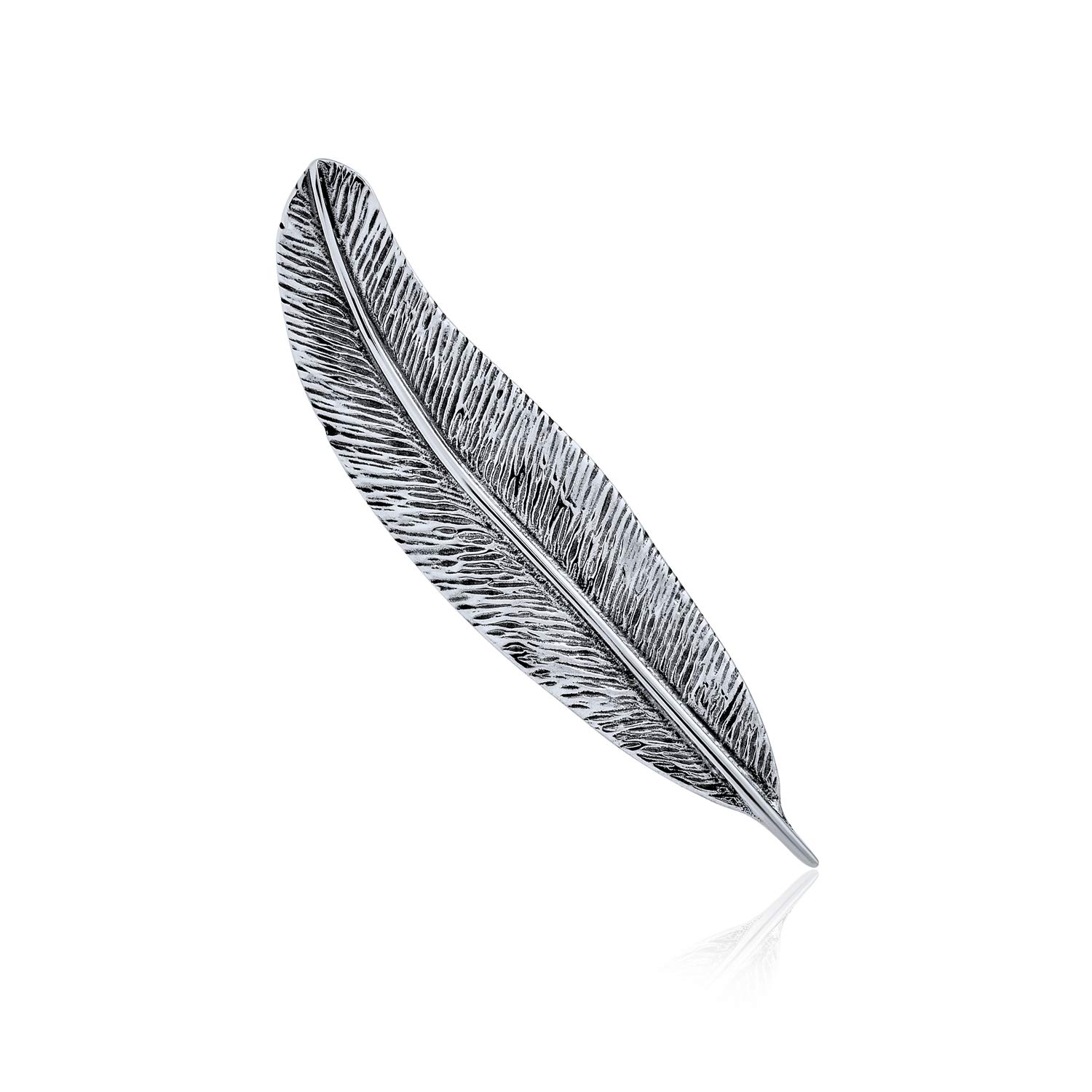 Writing Quill Feather Leaf Pin Brosche Westernschmuck Für Frauen Oxidiert .925 Sterling Silber