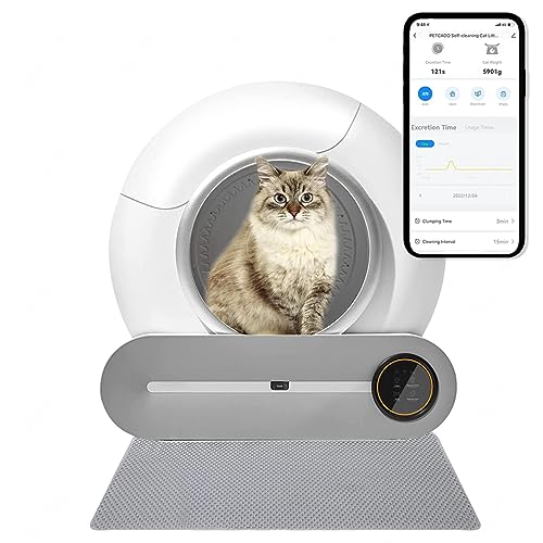 Elektrisches Katzenklo Selbstreinigend Mit App-Kontrolle/65l+9l GroßE KapazitäT/Ionische Desodorierung, Self Clean Litter Box Geeignet FüR Mehrere Katzen and Alle Arten Von Katzenstreu