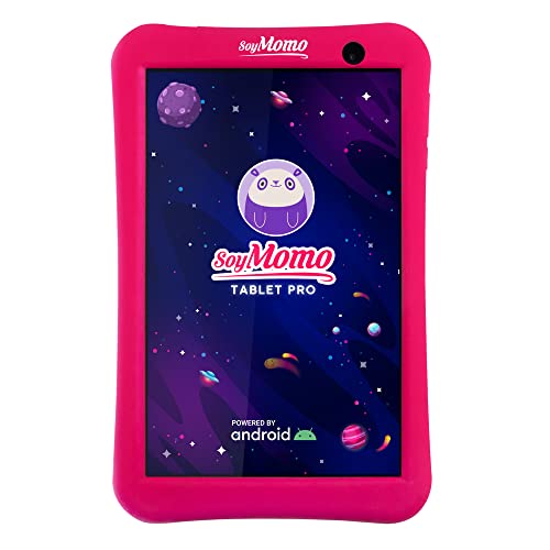 SoyMomo Tablet PRO - Tablet für Kinder mit Kindersicherung und künstlicher Intelligenz Kinder Tablet ab 4 Jahre mit Wifi Bluetooth 8 Zoll 32 GB Speicher 2 GB RAM Kamera | Kinder Tablet mit Schutzhülle (Pink)