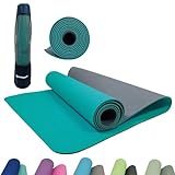 Schildkröt Fitness Yogamatte BICOLOR, PVC-freie, zweifarbige Yogamatte, hochwertig strukturierte Oberfläche, sehr rutschfest, 180 x 61 x 0,4 cm, in Tragetasche