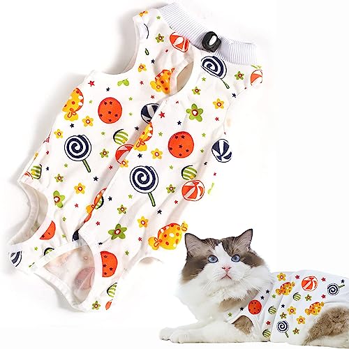 CGLRybO Katzen Profi Genesungsanzug für Bauchwunden oder Hautkrankheiten, E-Halsband Alternative für Katzen und Hunde, nach Operationen tragen, Pyjamaanzug