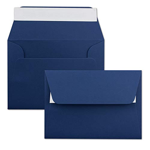 300x Briefumschläge Nachtblau/Dunkel-blau DIN C6 Format 114 x 162 mm - Haftklebung - Kuverts ohne Fenster - Weihnachten, Grußkarten & Einladungen - Für A6 & A4 Papier