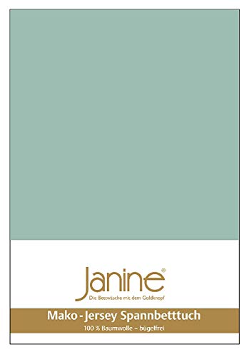 Janine Spannbetttuch 5007 Mako Jersey 140/200 bis 160/200 cm rauchgrün Fb. 36
