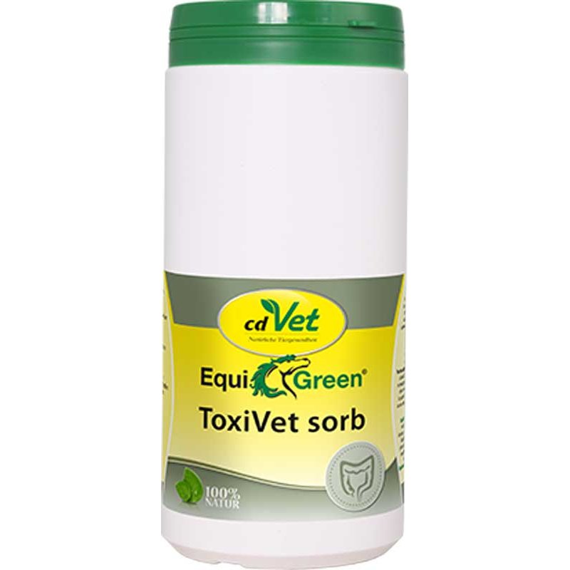 cdVet Naturprodukte EquiGreen ToxiVet sorb 900 g - Pferde - Unterstützt die Darmgesundheit - bindet Toxine in Darm - B-Vitamine + Spurenelemente + essentiellen Aminosäuren - Schutzbarriere -