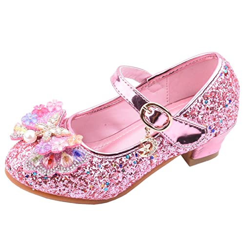 Mädchen Glitzer Schuhe Kinder Stöckelschuhe Mädchen Pailletten Prinzessin Cosplay Schuhe Hochzeiten Sandalen Elegante Mädchen Schuhe mit Absatz