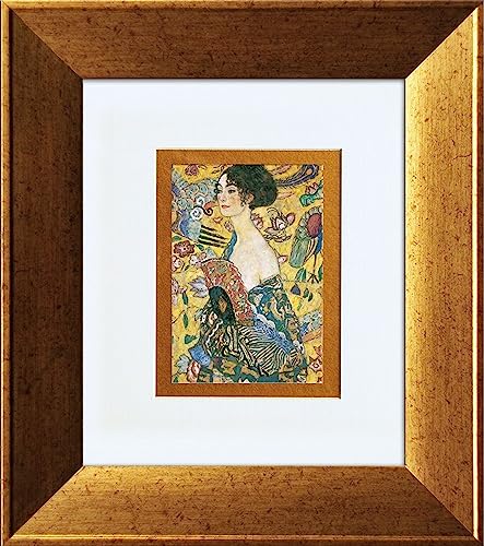 artissimo, Kunstdruck gerahmt, 36x41cm, AG3809, Gustav Klimt: Dame mit Fächer, Bild, Wandbild, Poster, Wanddekoration