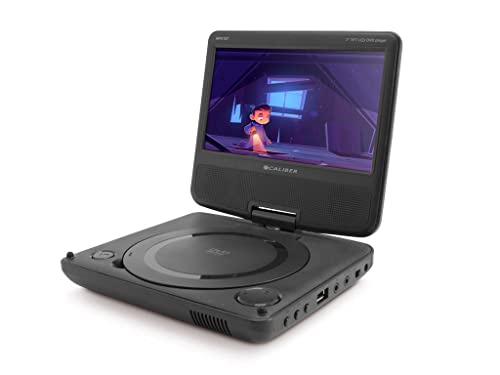Caliber Tragbarer DVD-Player - USB -Anschluss. MPD107-7 Zoll Bildschirm - 840 x 480 Auflösung - 2 Stunden Akkulaufzeit - Schwarz - 180 x 150 x 41 mm