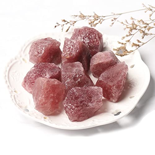 Rose Erdbeere Natursteine ​​Kristall Quarz Mineral Probe Chakra Rock Aquarium Dekor Ornament,2-3cm 100g