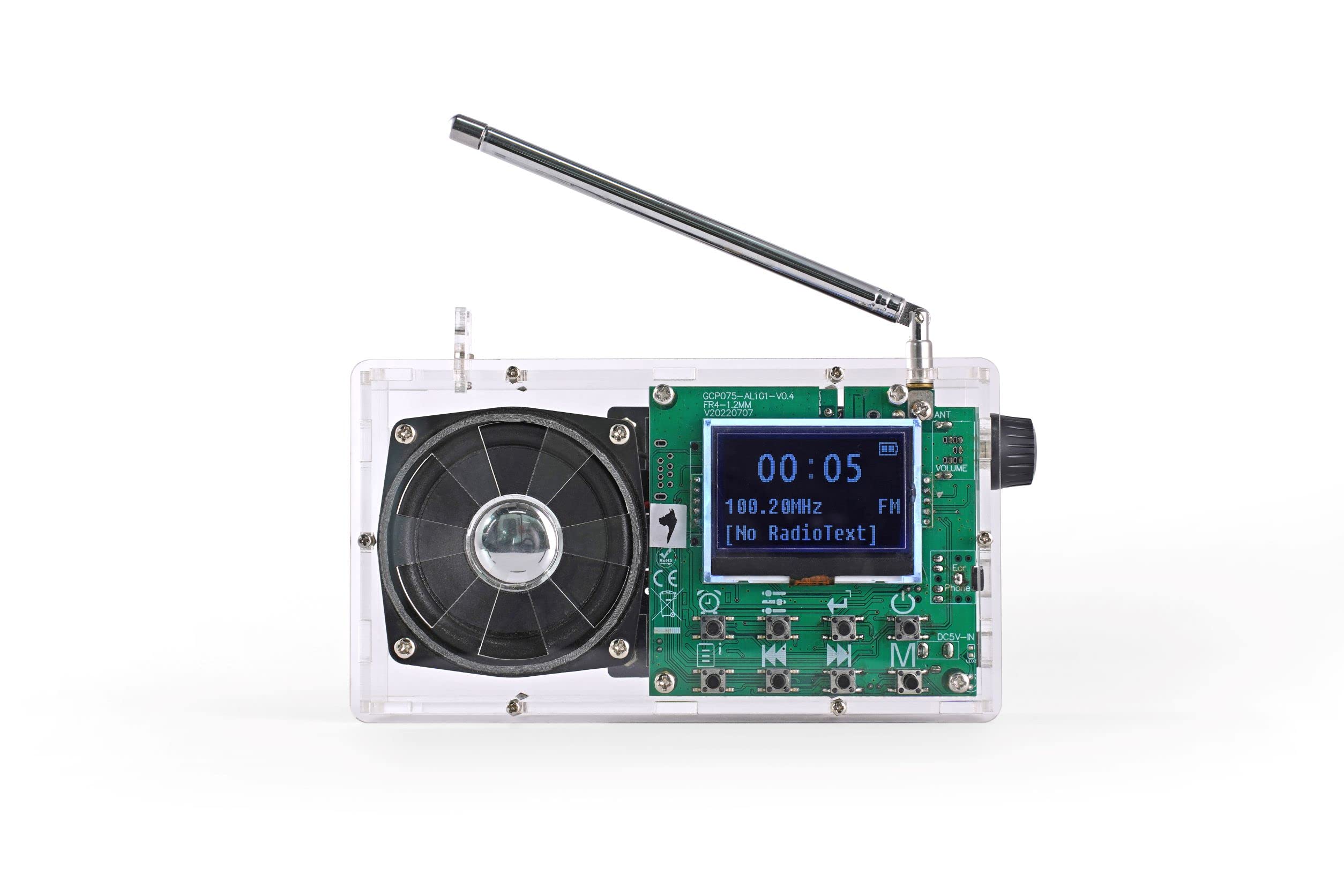 AOVOTO ALK101 FM/DAB-Radio Do It Yourself (DIY)-Kits mit transparentem Acrylgehäuse, DIY DAB+/FM-Sets mit Alarmmodus und LCD-Display, einfach für Anfänger