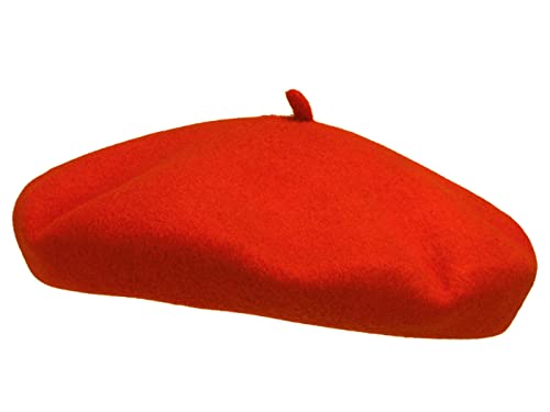 Elosegui Baskenmütze 12" Merino wasserdicht Schweißband aus Leder - Rot (44) - 55 cm