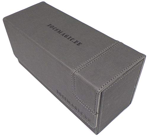 docsmagic.de Premium Magnetic Tray Long Box Silver Small - Card Deck Storage - Kartenbox Aufbewahrung Transport Silber