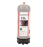 110 bar CO2-Einwegflasche 1,3 kg = 2,2 Liter (220 Liter Schweißgas fürs MAG-Schweißen)