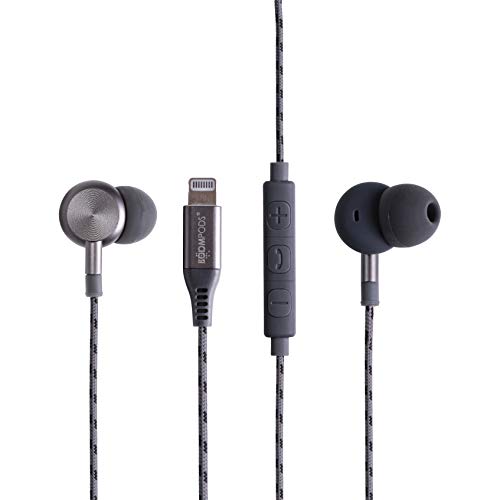 BOOMPODS Digibuds Lightning MIFI Ohrhörer – Beste In-Ear-Digital-Ohrhörer mit Lightning-Anschluss für iPhone und iPads, geflochtenes Kabel, schweißfest, mit kabelgebundenen Inline-Steuerungen