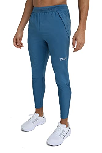 TCA Herren Elite Leichtgewichtige taillierte Jogginghose mit Reißverschlusstaschen - Iron Blue (Blau), XL