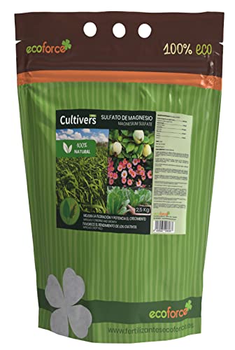 CULTIVERS Magnesiumsulfat. 100% natürlicher ökologischer Universaldünger Es fördert das Wachstum von Nutzpflanzen, Gärten und Zimmerpflanzen. Hochlöslicher Magnesiumdünger (2,5 kg)