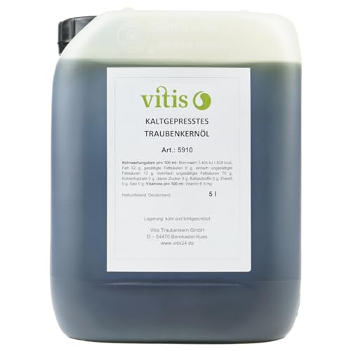 VITIS Vital Traubenkernöl, kaltgepresst, 1er Pack (1 x 5 Liter)