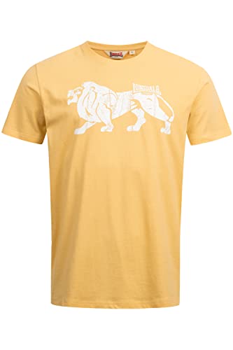Lonsdale Men's ENDMOOR T-Shirt, Pastel Yellow/White, M