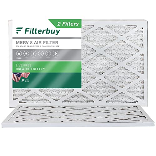 Filterbuy 20 x 36 x 1 Luftfilter MERV 8 Staubschutz (2er-Pack), plissierter HVAC AC Ofen Luftfilter Ersatz (tatsächliche Größe: 40 x 80 x 1,9 cm)