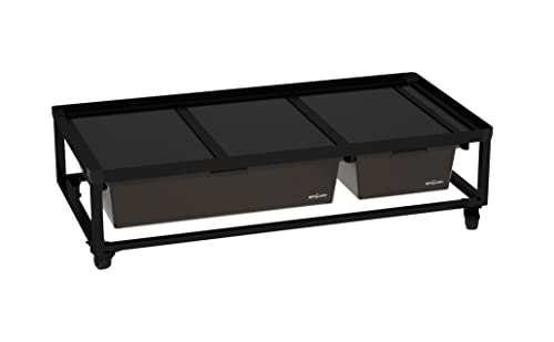 ReptiZoo Zuchtrack -2 oder3 Fach- inklusive Box small und medium +Trennstreifen und Räder (IN016) Heizmatte mit Heatpanel