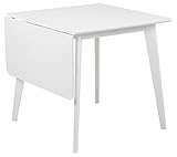 AC Design Furniture Roxanne Esstisch für 4 Personen in Weiß, Ausziehbarer Küchentisch Weiß, Moderner Retro Stil für Esszimmer, Esstisch Eckig, B: 80/120 x H: 76 x T: 80 cm