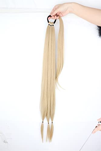 Pferdeschwanz-Verlängerung 34-Zoll-synthetische geflochtene Pferdeschwanz-Haarteile mit elastischem Gummiband, hitzebeständige Hochtemperaturfaser, geeignet for Frauen Haarteil für Frauen (Color : 25