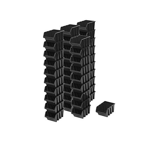 40 Stück Sichtlagerkästen Stapelboxen IN-Box schwarze 0,5 Liter Lagersichtkasten 11,5 x 8 x 6 cm