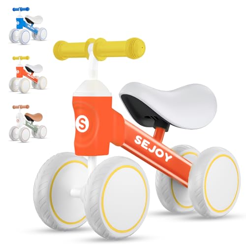 Sejoy Baby Balance Bike, 10-36 Monate Kinder Kleinkind Walker, Reiten Spielzeug für Jungen und Mädchen, ersten Geburtstag Geschenke, Orange