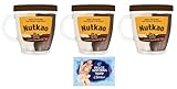 3er-Pack Nutkao Crema Bicolore Cacao,Nocciole e Vaniglia,Streichfähige Creme Kakao mit Haselnüssen und Vanille, 330g-Glas + 1er-Pack Kostenlos Felce Azzurra Talkumpuder, 100g-Beutel