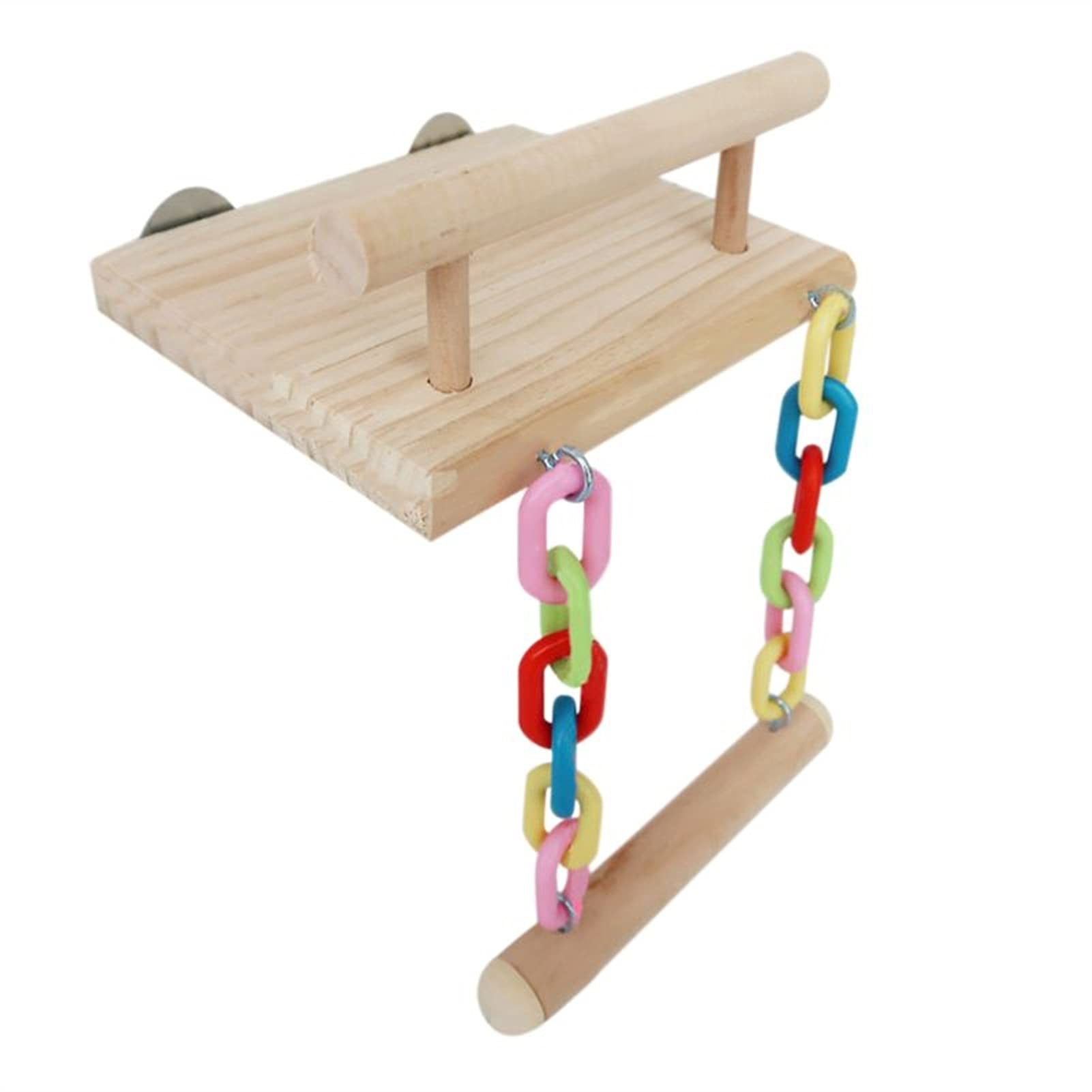 DJDEFK Vogel Spielplatz Hölzerner Vogel Papagei-Perche Käfig Spielzeug Hamster Spielen Gym-Ständer mit Holzschaukel Rattan Ball Spielzeug Vogelbedarf (Color : Style 4)