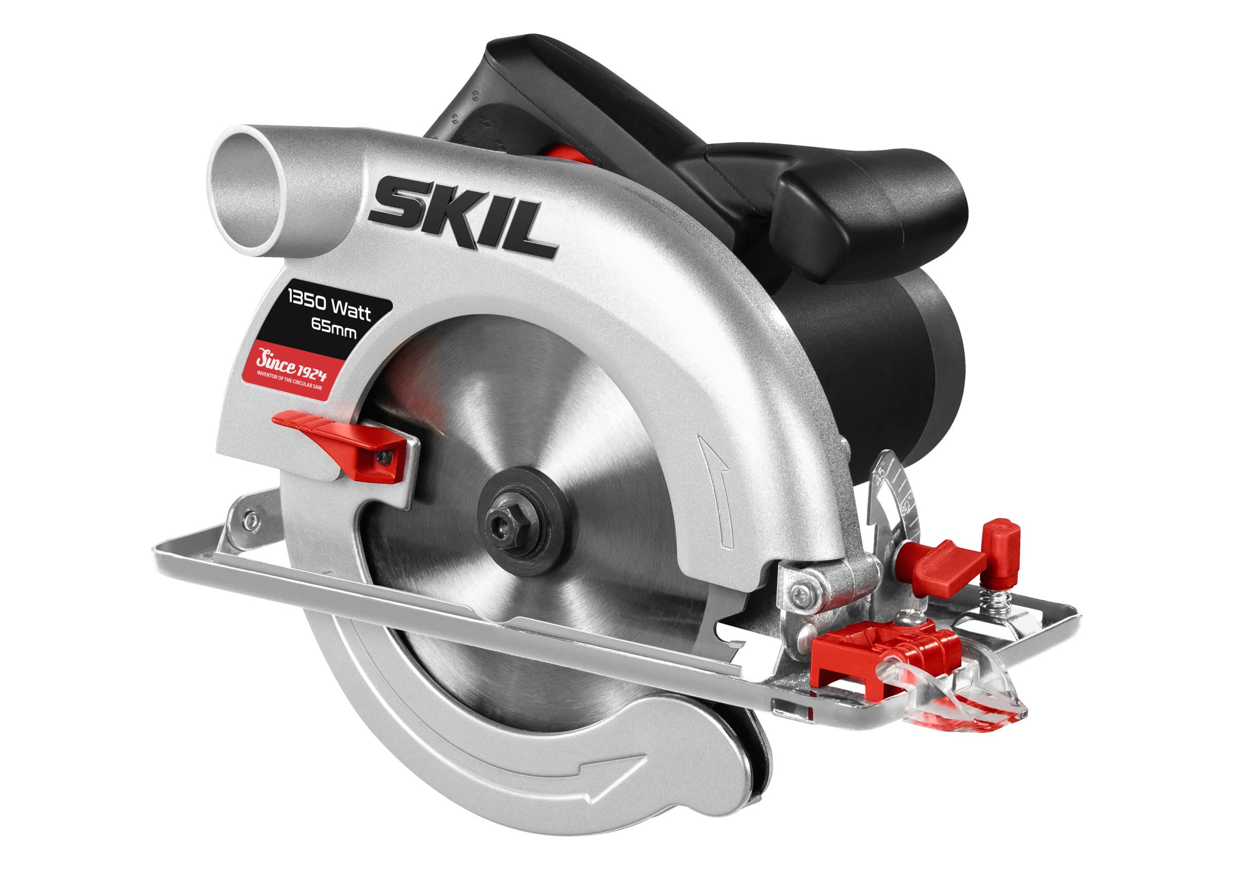 Skil Handkreissäge 5765 AA (1.350W, 65mm, mit Hartmetallbestücktes Sägeblatt und Parallelanschlag)