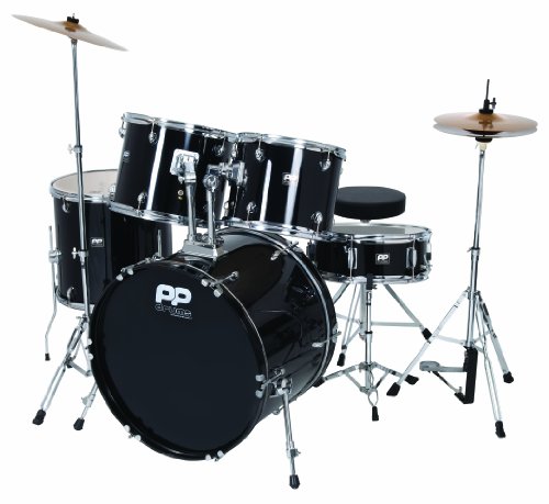 Performance Percussion PP250BLK 5-teiliges Schlagzeug-Set, schwarz