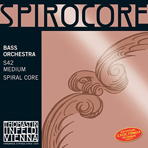 Thomastik 644220 Saiten für Kontrabass Spirocore Spiralkern Orchesterstimmung, Satz 4/4 mittel für Mensur bis 1100 mm / 43.3 Zoll