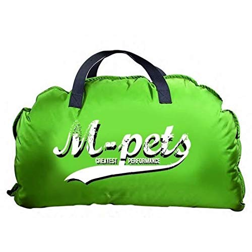 M-PETS Bilbao Tragetasche, weich mit flauschigem Fell, Grün mit Logo, 120 x 80 cm