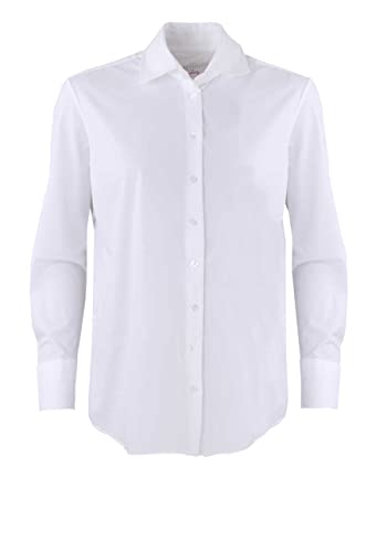 Pure Modern Functional Bluse Hemdkragen Zwei-Knopf-Manschette weiß Größe XL