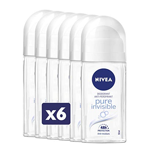 Nivea Pure Invisible Lufterfrischer Roll-On, 6 Packungen à 50 ml