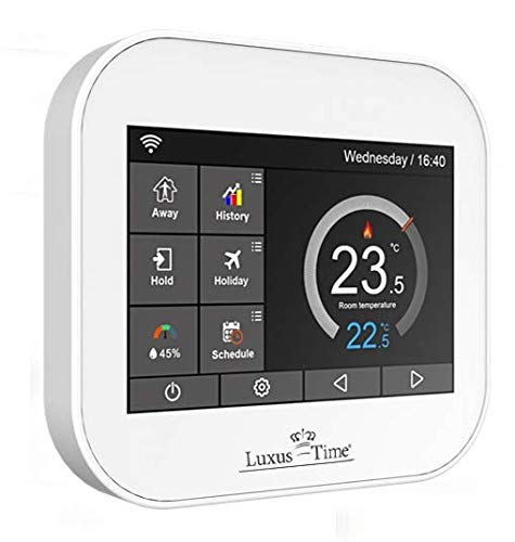 Raumthermostat LX-MC6 Touchscreen für Fußbodenheizung, Heiß Wasser mit APP, WiFi in Weiß Amazone Alexa Google Home Smart Home Luxus-Time
