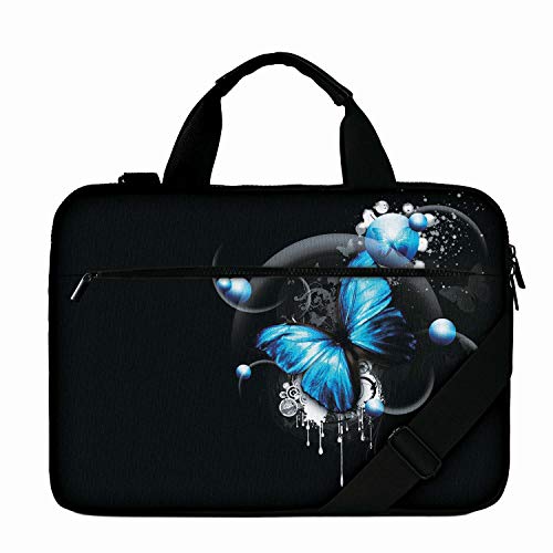 LUXBURG Design Laptop-Umhängetasche/Umhängetasche, gepolstert, multifunktional Souriant 15 pouces-Blauer Schmetterling