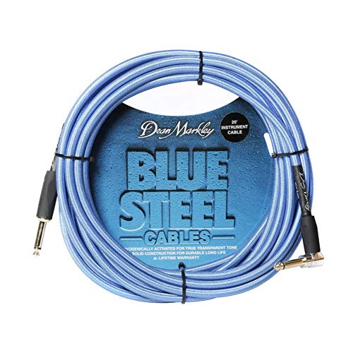 Dean Markley dmbsin20r blau Stahl 1/4-Zoll Strang auf 1/4-Zoll-r ANG Instrument Kabel