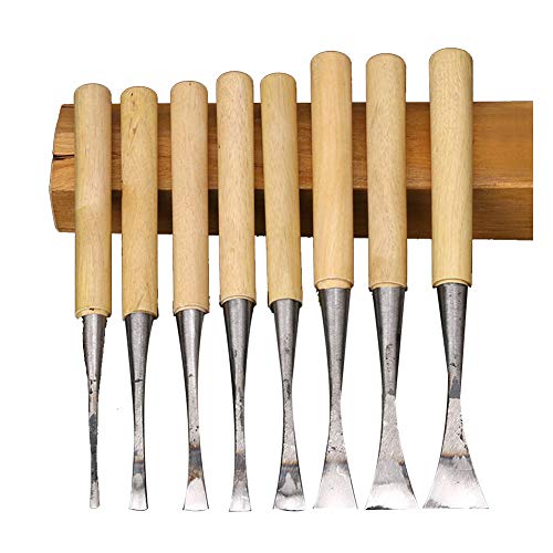 8 Stück Holzschnitzerei Werkzeuge Set, Holzschnitzerei Tools Kit Handgemachte Crafting Meißel Hand Holzbearbeitungswerkzeuge für Schnitzen DIY Kunst-Fertigkeit-Schnitzen