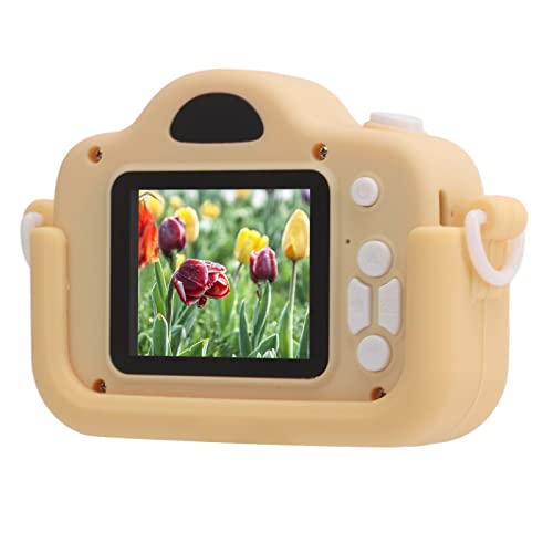 Kleinkind-Digitalkamera, Kinderkamera Anti-Rutsch-MP3-Spiel Abgerundete Form für Reisen für(hellgelb)