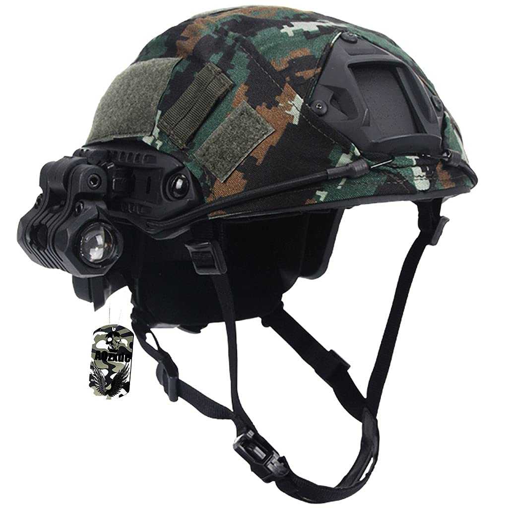 AQzxdc Taktisches Helm-Set, Mit Militär-Headset & Schutzbrille & NVG-Halterung & Teleskop-Modell, Taktische Ausrüstungskombination, Für Airsoft Protective Outdoor Paintball Cosplay,Sets a