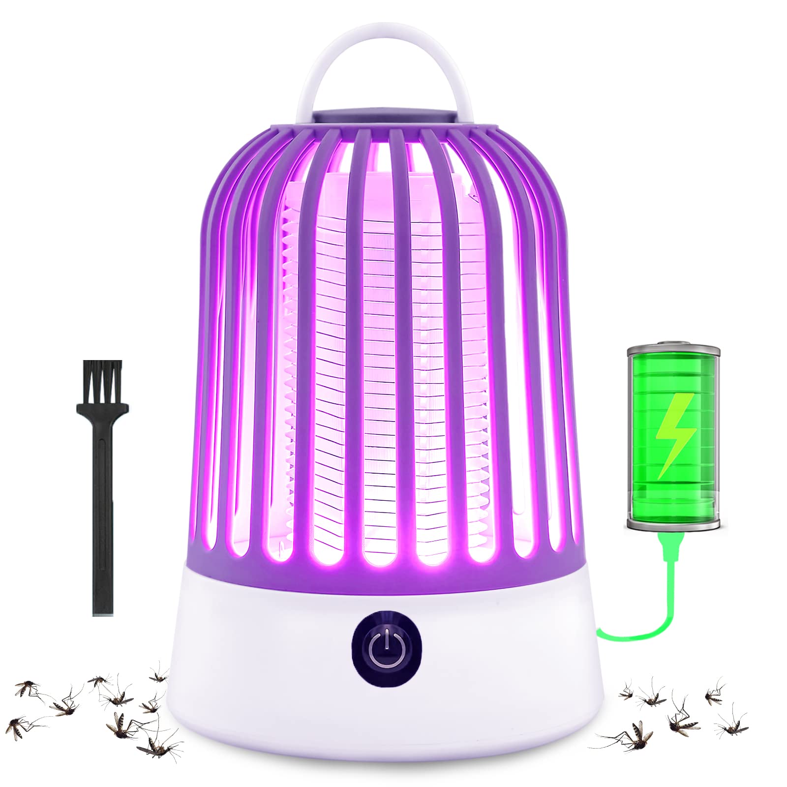 DLIDR Insektenvernichter, Wiederaufladbar Mückenfalle Mückenlampe, 5W Mückenschutz Insektenvernichter Elektrisch Fliegenfalle Elektrisch, UV Fliegenfalle Innenbereich Insektenfalle Fruchtfliegenfalle