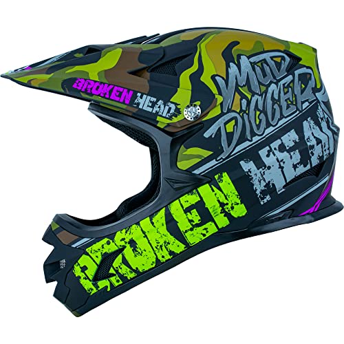 Broken Head Mud Digger Downhill-Helm & Mountainbike-Helm - Fullface-Fahrradhelm für MTB und DH - Bike-Helm (XL (61-61 cm))